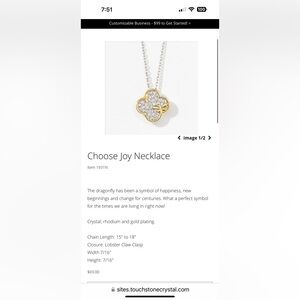 Touchstone Crystal - Choose Joy clover necklace with Swarovski crystals